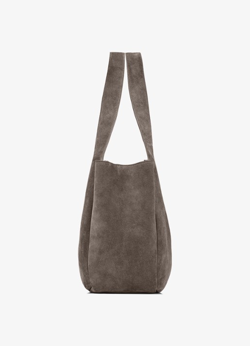 Saint Laurent Dames Le 5 À 7 Bea shopper van kalfssuède in de kleur Grijs