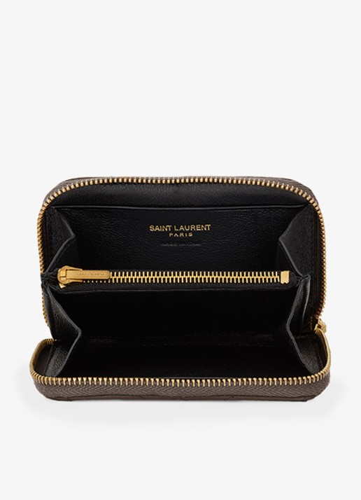 Saint Laurent Dames Cassandre portemonnee van lamsleer in de kleur Taupe