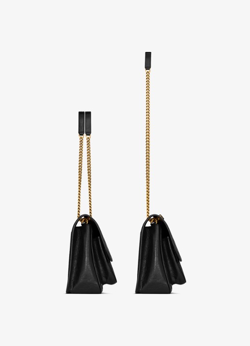 Saint Laurent Dames Niki Medium schoudertas van kalfsleer in de kleur Zwart