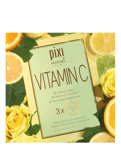 Pixi Vitamin C Energizing Infusion Sheet Masks - gezichtsmasker 1 maat Verzorging - Deal