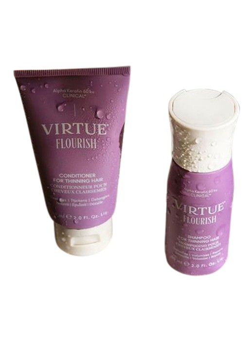 Virtue Mini Flourish Shampoo - travel size shampoo voor fijn haar 1 MAAT Reisverpakkingen - Deal