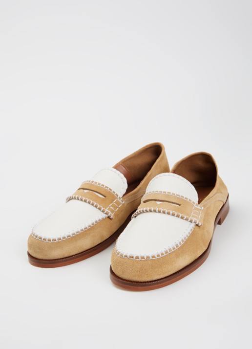 Claudie Pierlot Dames Audy loafer van kalfssuède in de kleur Beige
