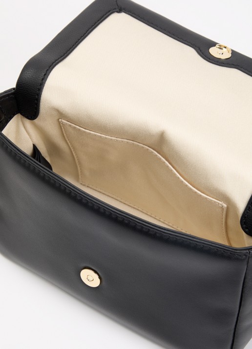 Claudie Pierlot Dames Crossbodytas van lamsleer met logo in de kleur Zwart