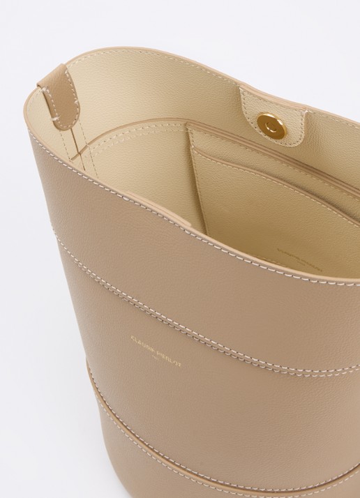 Claudie Pierlot Dames Schoudertas van leer in de kleur Beige
