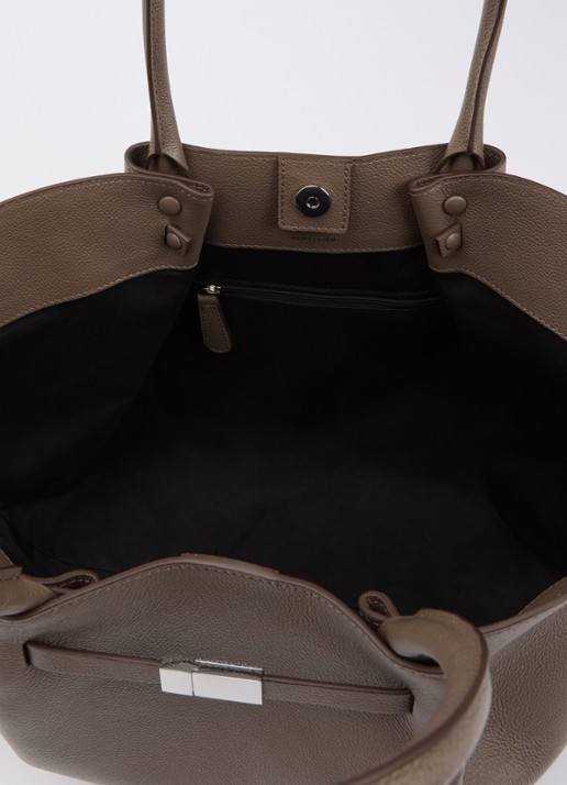 DeMellier Dames The New York handtas van leer in de kleur Taupe, maat: 1SZ