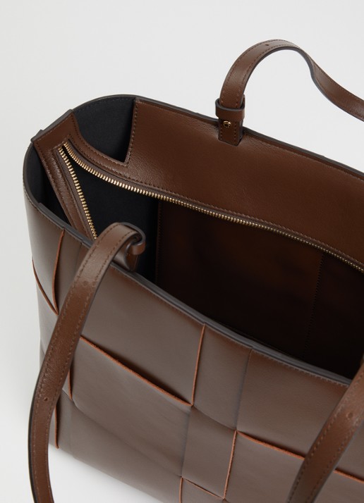 DeMellier Dames The Florence shopper van leer in de kleur Bruin, maat: 1SZ