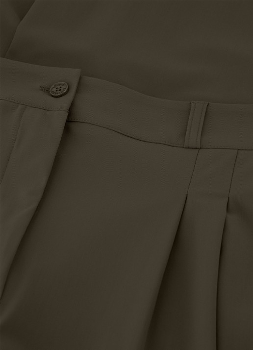 Studio Anneloes Dames Mid waist loose fit pantalon in de kleur Legergroen, maat: S