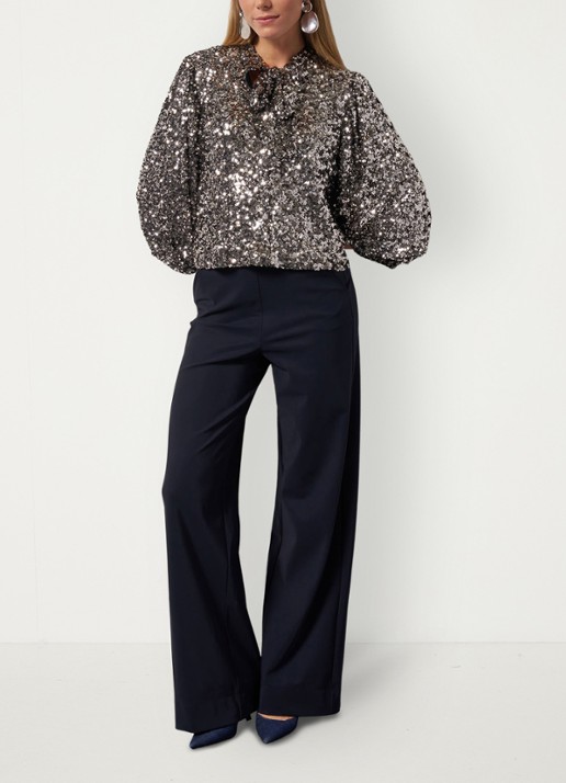 Studio Anneloes Dames Tuniek met pailletten in de kleur Zilver, maat: XXL
