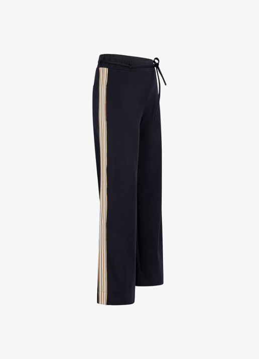 Studio Anneloes Dames Iggy high waist wide fit broek met steekzakken in de kleur Zwart, maat: XL