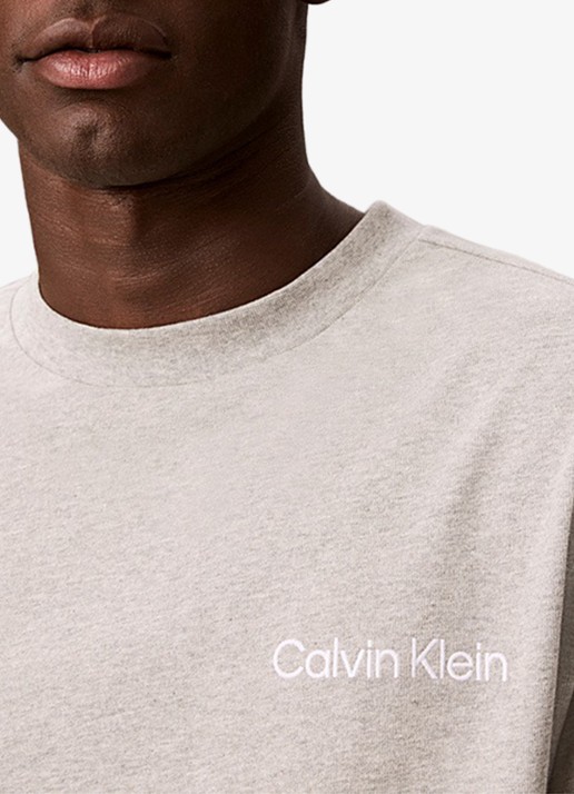 Calvin Klein Dames Pyjamashirt met logo in de kleur Grijs, maat: S