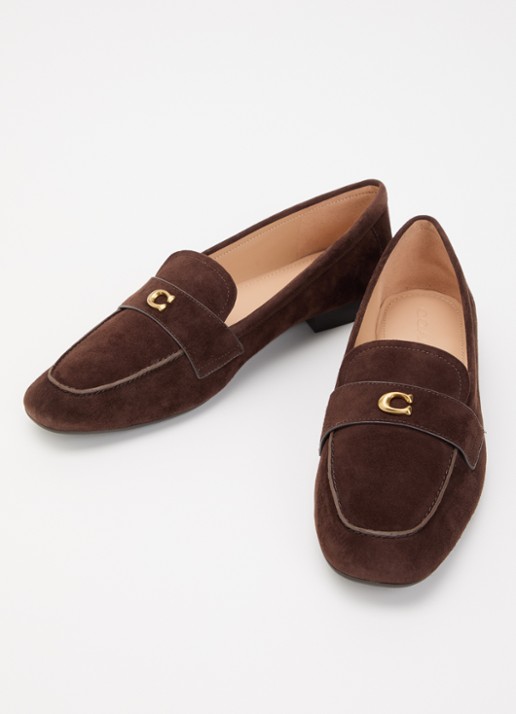 Coach Dames Loafer van suède in de kleur Chocoladebruin, maat: 36