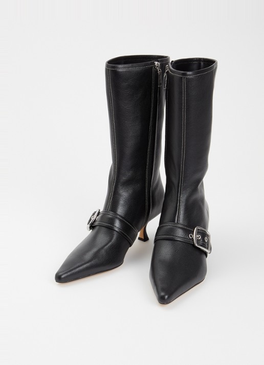 Coach Dames Margot laars van leer met gespdetail in de kleur Zwart, maat: 40