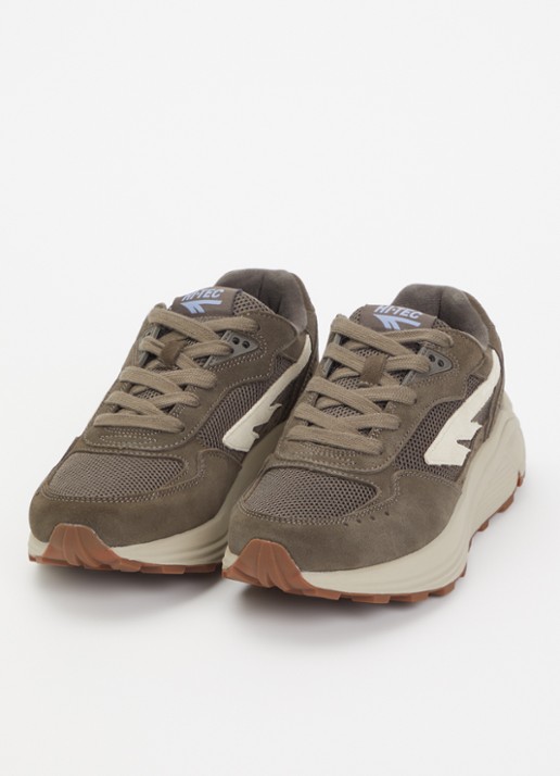 Hi-Tec Dames HTS Shadow RGS sneaker van mesh met suède details in de kleur Bronsgroen, maat: 37