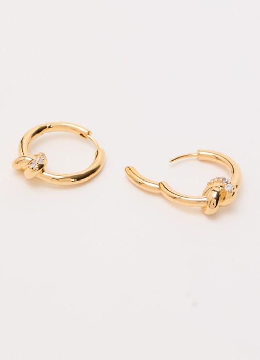 Missoma Dames Lucy williams Pavé Knot Small oorringen verguld