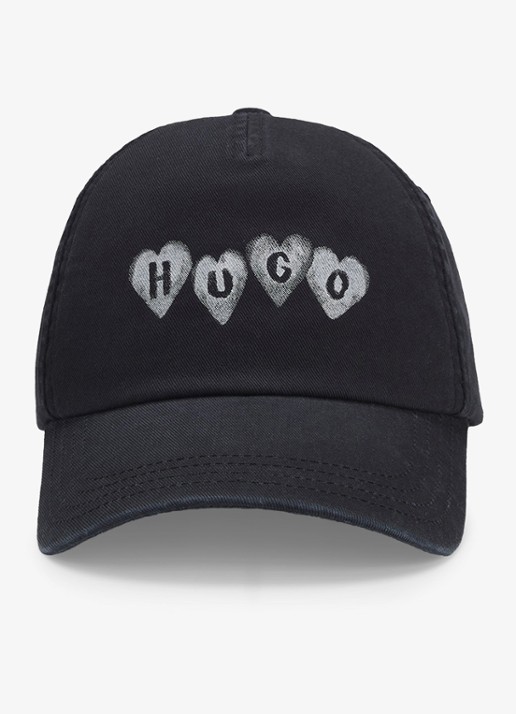 HUGO Dames Pet met logoprint in de kleur Zwart