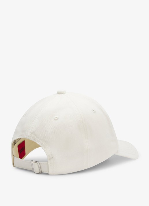 HUGO Dames Pet met logoprint in de kleur Open White-116 / Wit