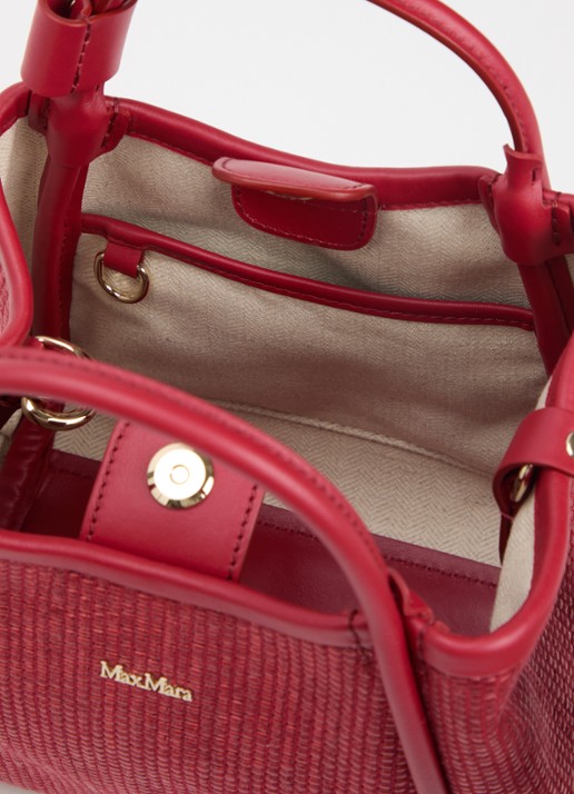 MaxMara Dames Marine Extra Small handtas met details van leer en afneembare schouderriem in de kleur Cranberryrood