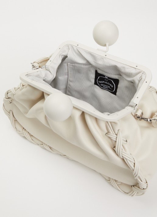 MaxMara Dames Pasticcino schoudertas van leer met afneembare schouderriem in de kleur Ivoor