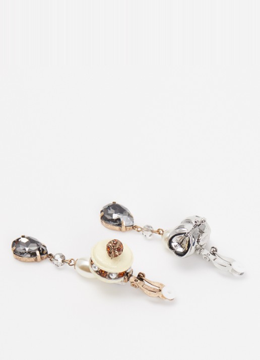 Max Mara Dames Wkaottano oorclips met hanger in de kleur Zilver
