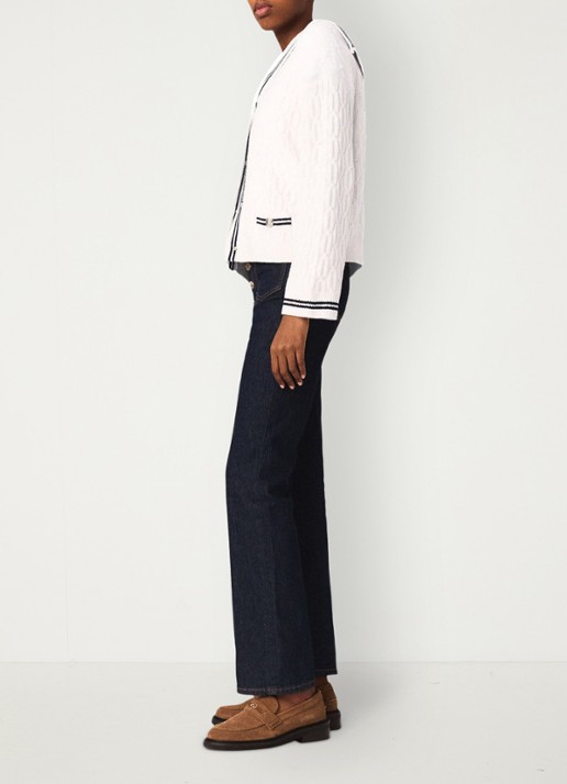 Maje Dames High slim fit leg jeans met donkere wassing in de kleur Dark Blue / Blauw