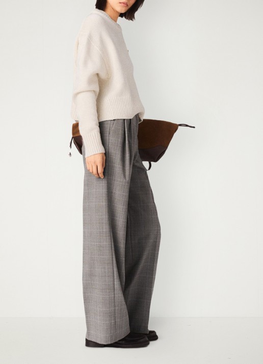 Maje Dames High waist loose fit pantalon in wolblend in de kleur Grijs