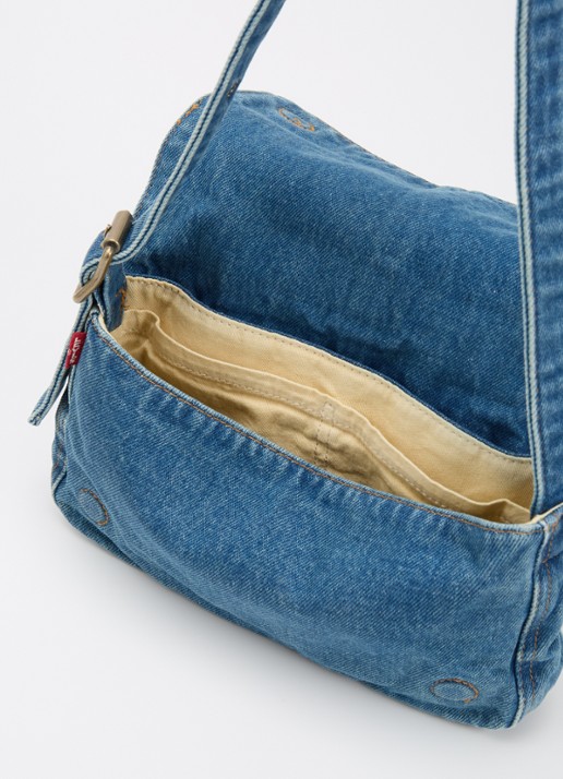 Levi's Dames Brannan schoudertas van denim met verstelbare schouderriem in de kleur Indigo