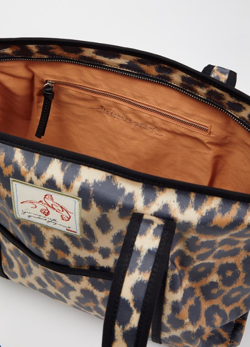 Becksöndergaard Dames Aubrey shopper met panterprint in de kleur Camel, maat: ONE SIZE