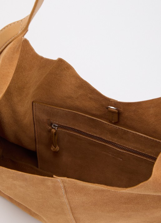 Becksöndergaard Dames Siena schoudertas van suéde in de kleur Camel, maat: ONE SIZE