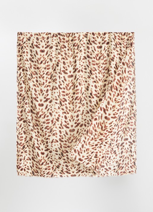 Becksöndergaard Dames Leola Long Cotta sjaal met print 200 x 100 cm in de kleur Lichtbruin, maat: 100x200