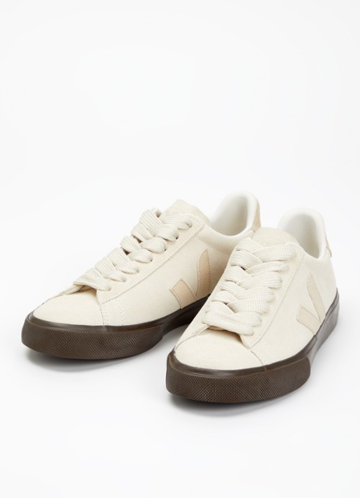 Veja Dames Campo sneaker van suède met logo in de kleur Beige, maat: 41