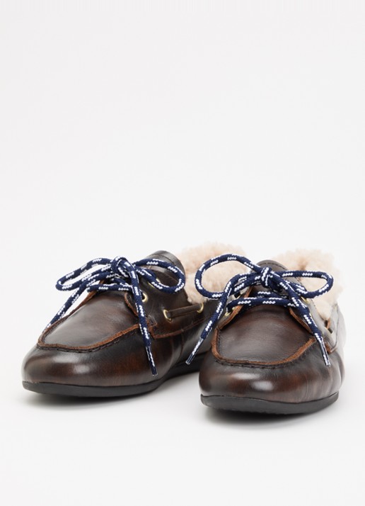 Toral Dames Nahua bootschoen van leer in de kleur Donkerbruin, maat: 41