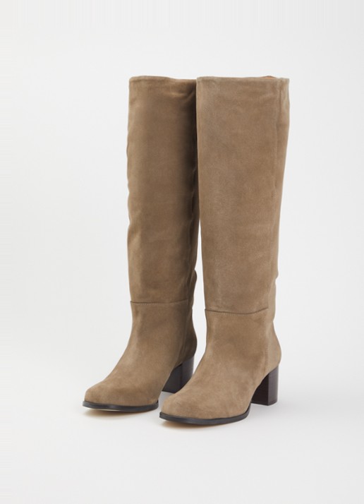 Toral Dames Paisley laars van suède in de kleur Camel, maat: 38