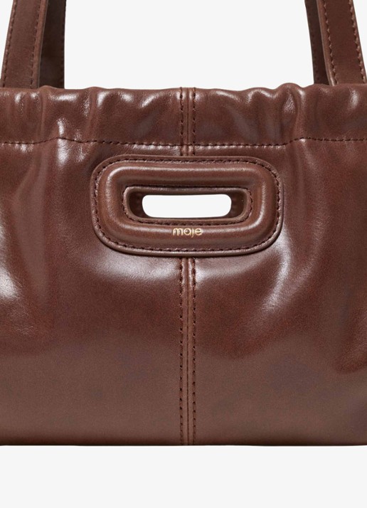 Maje Dames Schoudertas met logo in de kleur Bruin