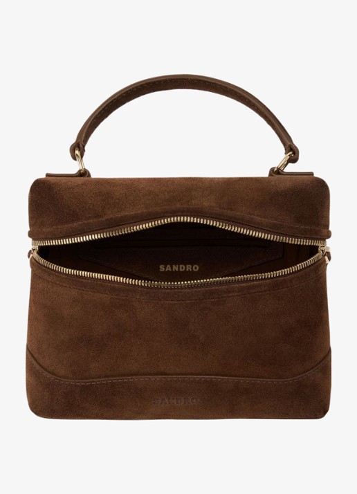Sandro Dames Handtas van suède in de kleur Brown / Bruin