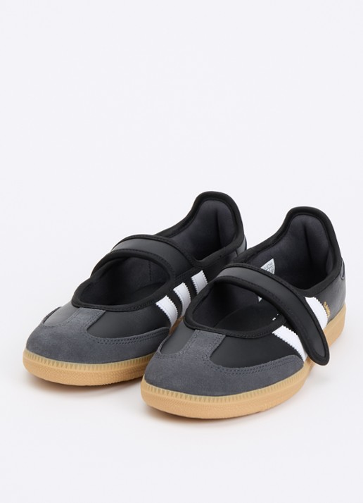 Adidas Dames Samba OG ballerina van leer met logo in de kleur Zwart, maat: 37 1/3
