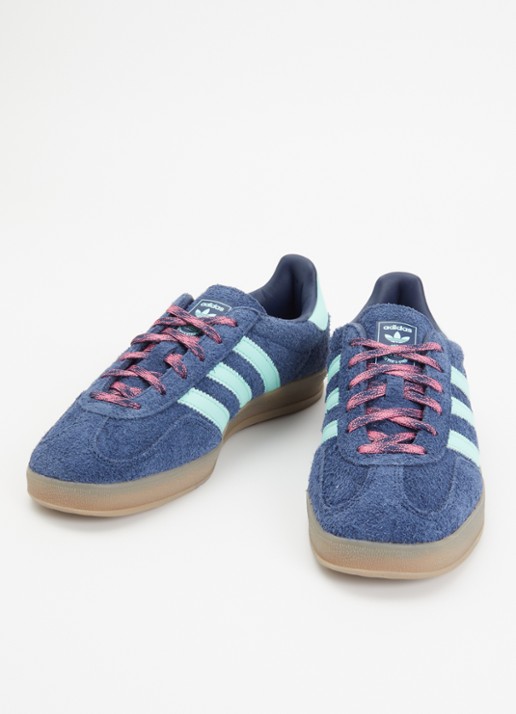 Adidas Dames Gazelle Indoor sneaker van suède met logo in de kleur Indigo, maat: 40 2/3