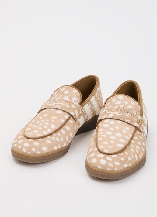 Adidas Dames Handball Spezial loafer met dierenprint in de kleur Camel, maat: 40 2/3