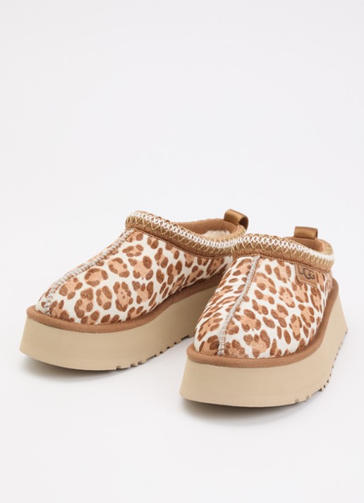 UGG Dames Taz Plains muiltje met panterprint in de kleur Beige, maat: 39