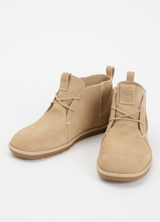 UGG Dames W Classic veterboot van suède in de kleur Khaki, maat: 41