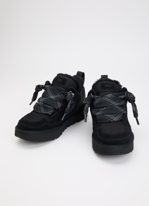 UGG Dames Lowmel sneaker met suède details in de kleur Zwart, maat: 40