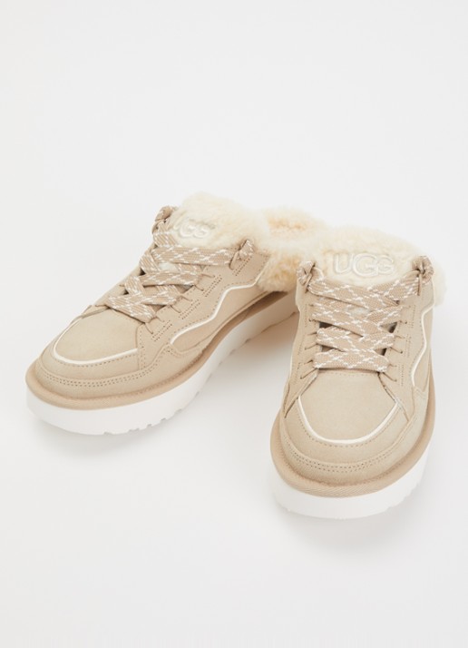 UGG Dames Lowmel muiltje van suède in de kleur Beige, maat: 40