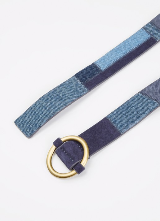 Sessùn Dames Anota Blue riem van denim met details van suède in de kleur Denim
