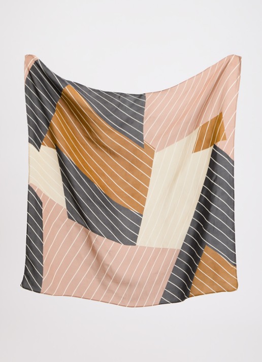 Sessùn Dames Scarvi sjaal met print 60 x 60 cm in de kleur Zwart