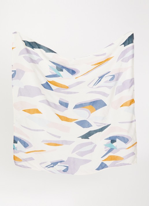 Sessùn Dames Scarvibi sjaal met print in de kleur Gebroken wit