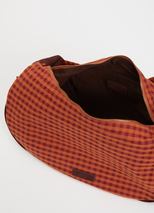 Sessùn Dames Minilango crossbodytas met suède details in de kleur Oranjebruin