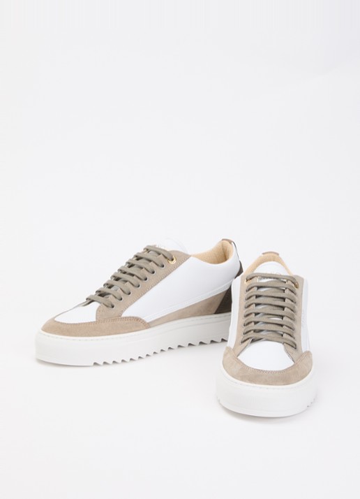 Mason Garments Heren Tia Ludico sneaker van leer met suède details in de kleur Beige, maat: 41