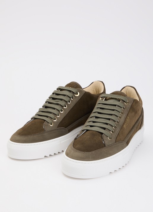 Mason Garments Heren Tia Miscuglio sneaker van suède met details van nubuck in de kleur Bronsgroen, maat: 40