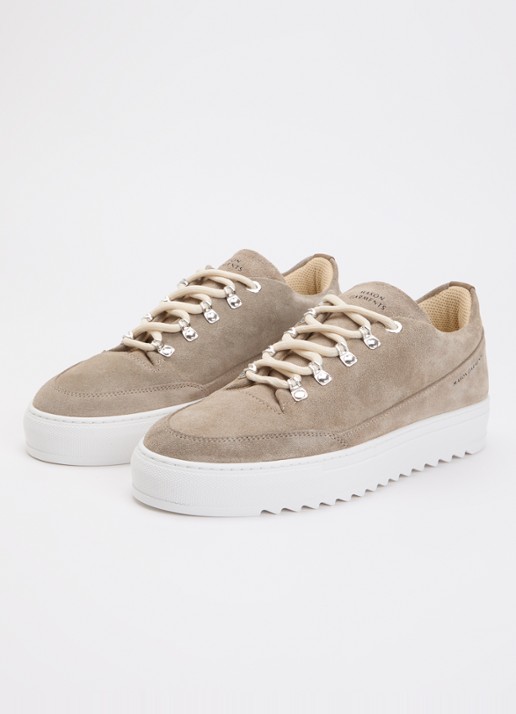 Mason Garments Heren Torino sneaker van suède in de kleur Donkerbeige, maat: 43