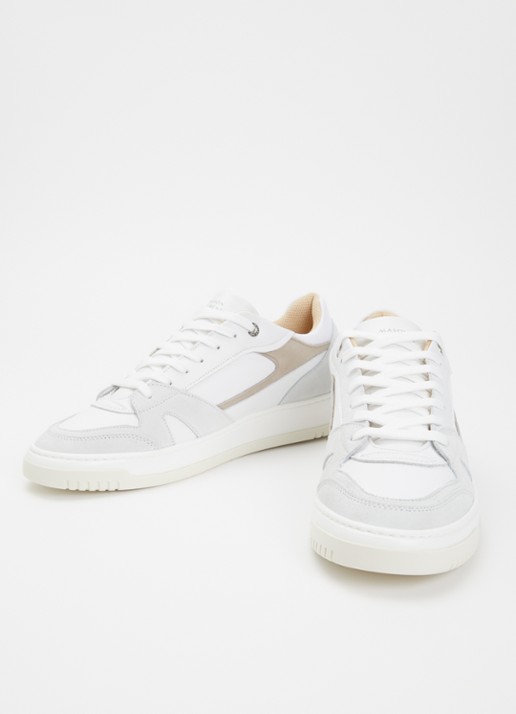 Mason Garments Heren Matera sneaker van nubuck met details van suède in de kleur Gebroken wit, maat: 46