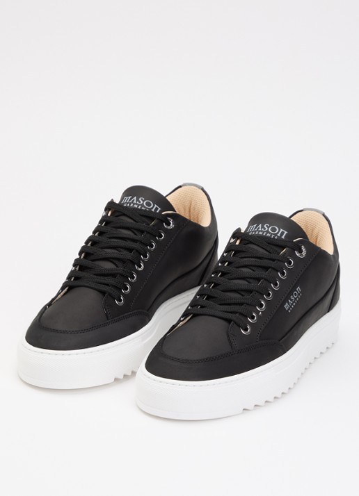 Mason Garments Heren Tia sneaker van nubuck in de kleur Zwart, maat: 46